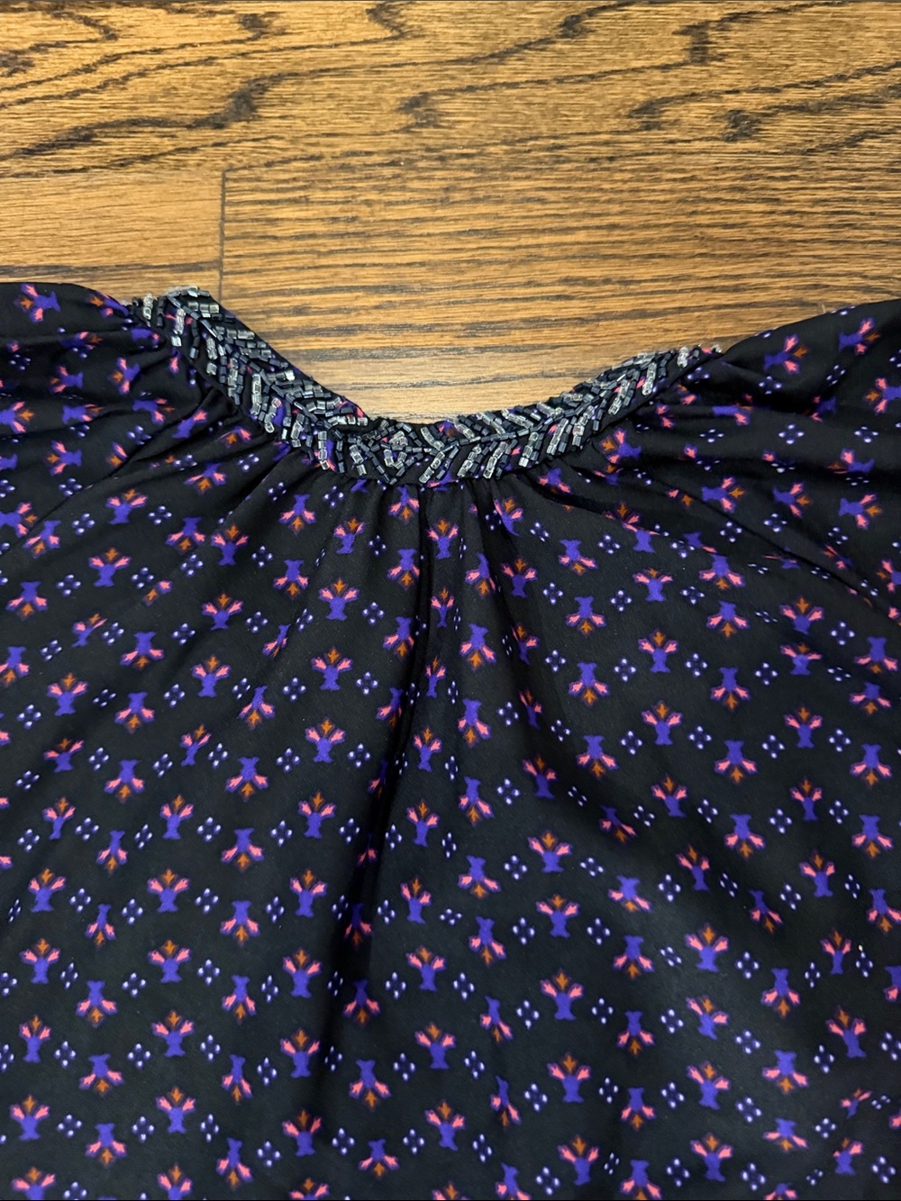 Purple Printed Boho Tunic with Pink & Cream Border - Picture 6 of 6